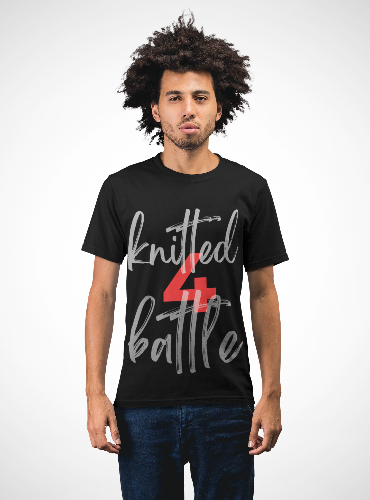 Knitted for Battle Scripted Tee- Unisex Heavy Cotton