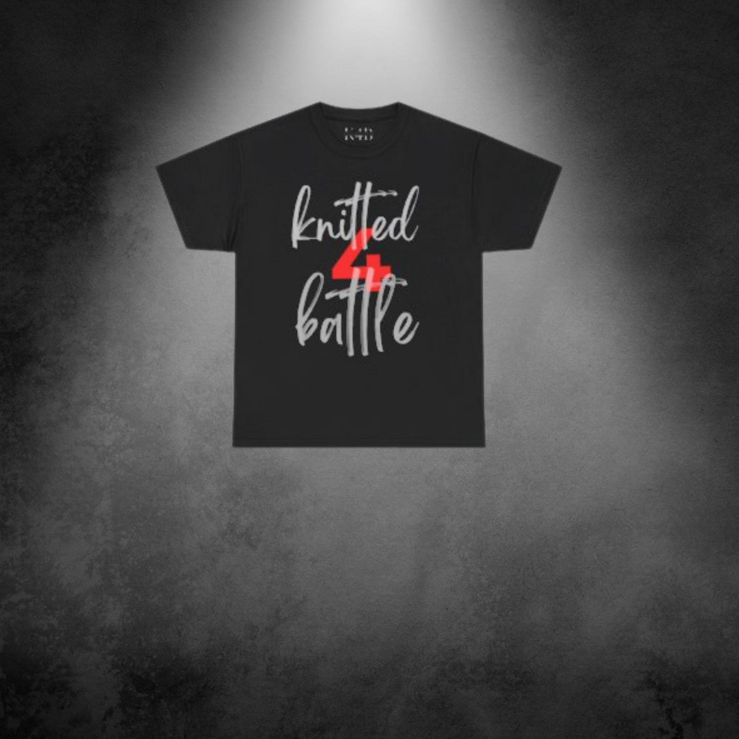 Knitted for Battle Scripted Tee- Unisex Heavy Cotton